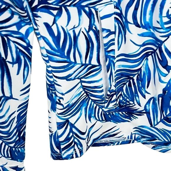 Tommy Bahama Golf Jacket Activewear Full Zip Blue Tropical Zip/Pockets S NWOT - Picture 3 of 11